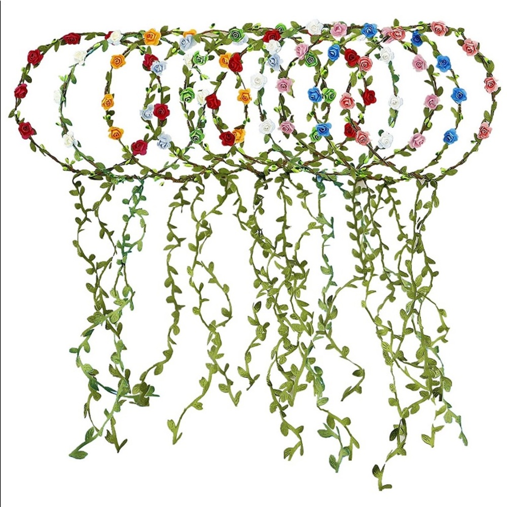 Assorted Colored Flower Crowns 16 pieces
